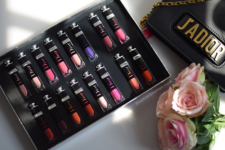 Dior Addict Lacquer Plump Lipsticks with J'Adior Handbag and beret