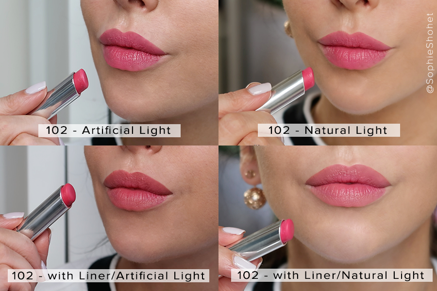 102 Matte Raspberry - Dior lip Glow Swatch
